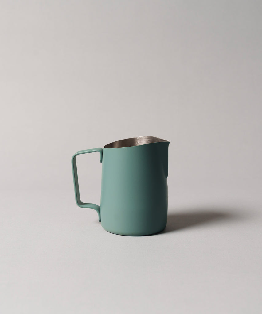 WPM 15oz Latte Art Pitcher with Narrow Spout in Blue Spruce – Slow