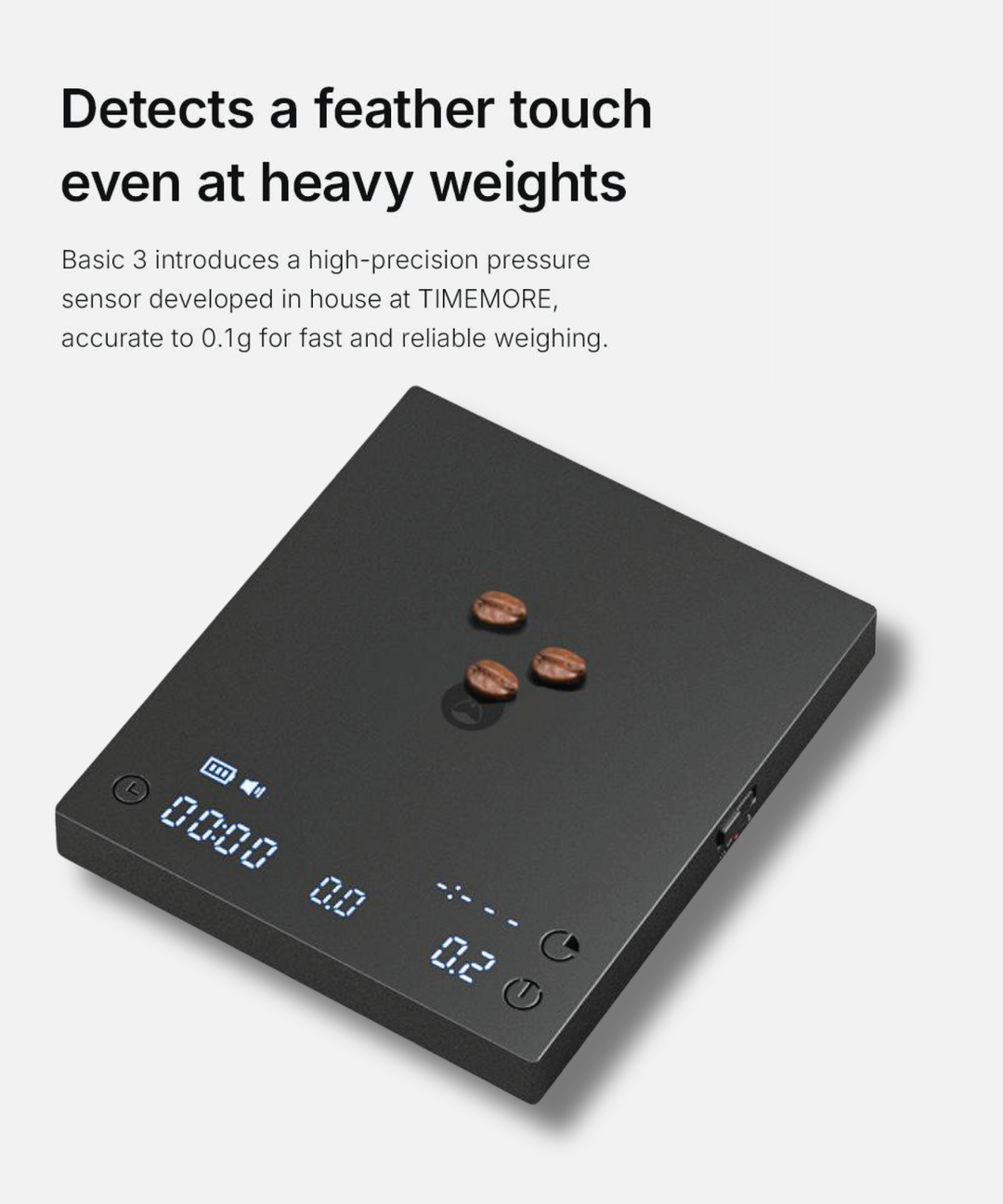TIMEMORE Black Mirror Basic 3 Weighing Panel with Flow Rate and
