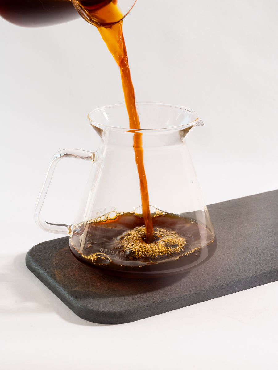 ORIGAMI X HARIO 710ml Glass Carafe – Slow Pour Supply