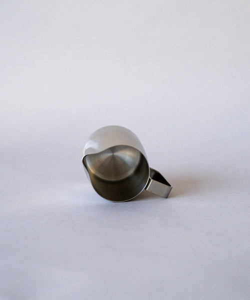 10oz WPM Latte Art Pitcher with Round Spout in Brushed Silver